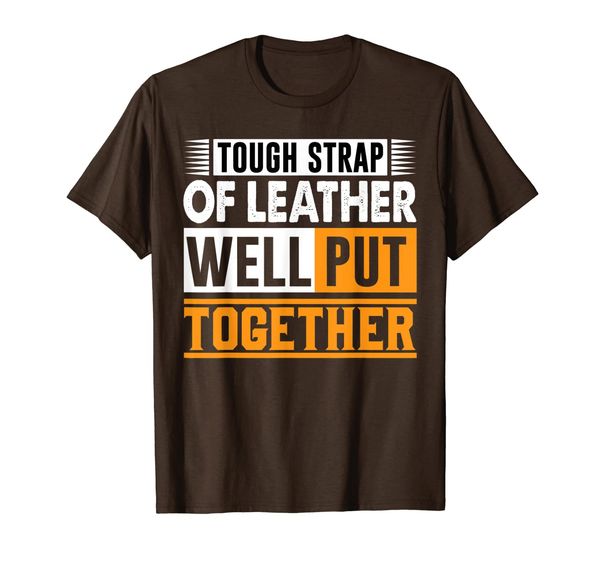 

prime stock apparel: tough strap of leather t shirt, White;black
