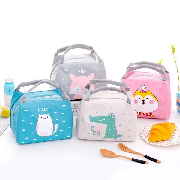 

lovely cartoon outdoor lunch box insulation bag portable office workers and students hand storage bags