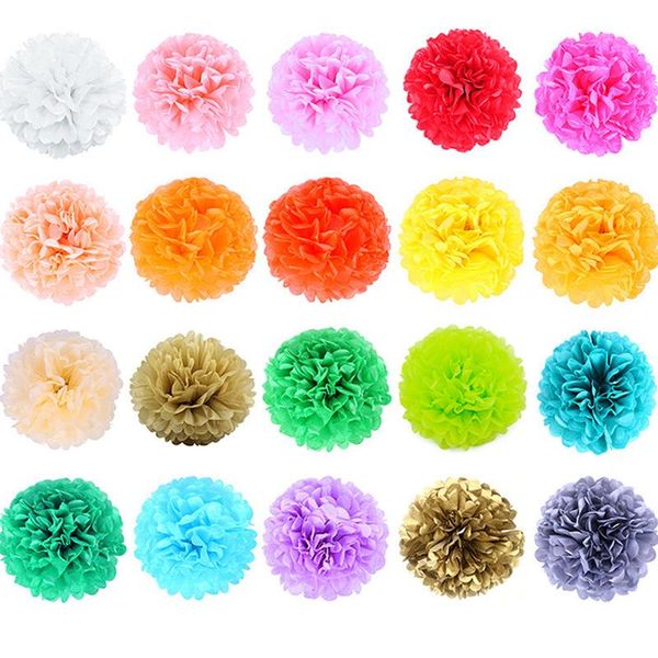 

decorative flowers & wreaths 5pcs handmade tissue paper pompoms wedding ball baby shower birthday party decoration pom poms