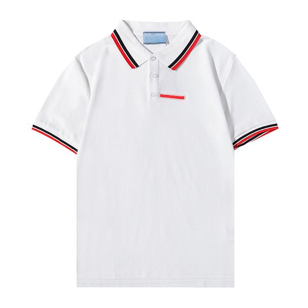 

2021 mens polos shirt brand classic tshirt men designers tees embroidery short sleeve summer lapel stripe solid color chest letter women dec, White;black