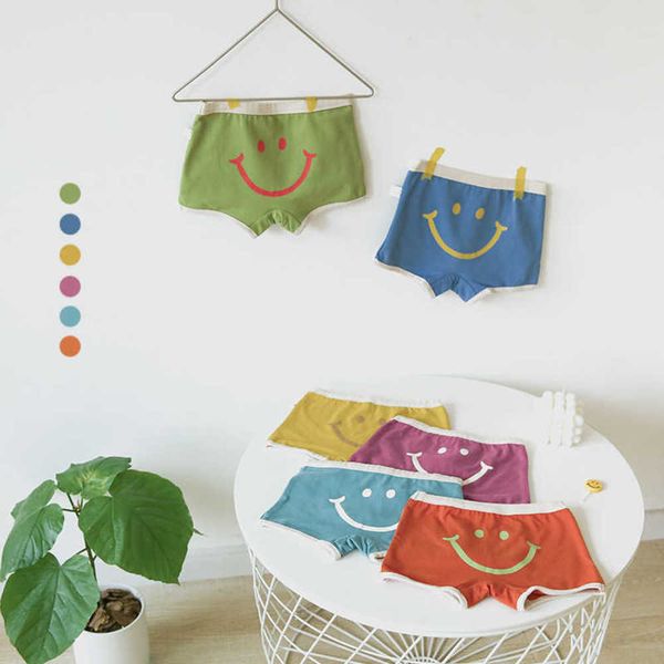 

n008 children's underwear only one men's and women's flat corner smiling face cotton boxer shorts, Camo