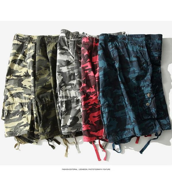 

men's shorts 2021 casual fitness running sports camouflage zipper pocket, White;black