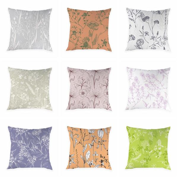 

cushion/decorative pillow printed pattern flower cases home decor floral peach skin cushion cover cloth art sofa 45*45cm