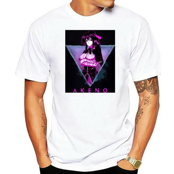 

men's t-shirts akeno himejima highschool dxd 80s anime men t shirt big size cotton o-neck short sleeve custom shirts sweatshirt, White;black