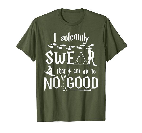 

i solemnly swear that i am up to no good tshirt, White;black