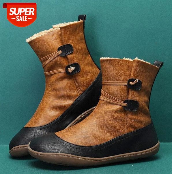 

pu leather boots woman fashion mid-calf boots mixed colors casual shoes women winter slip-on short boots ladies #z726