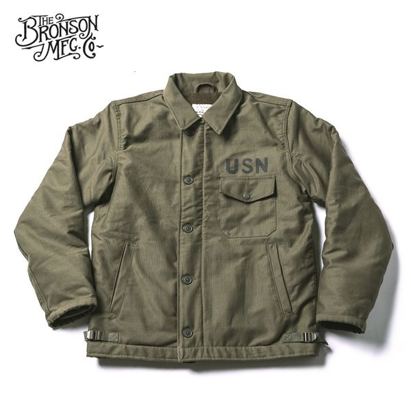 

downs bronson usn a-2 deck jacket jungle cloth vintage cold weather military unifrom, Black