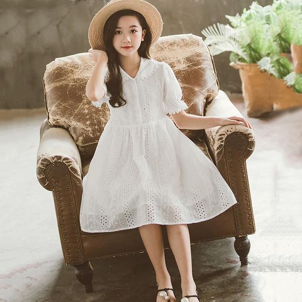 

yourseason 2021 summer spring teenage girls elegant princess dress sweet girl white cotton casual fashion dresses doll collar girl's, Red;yellow