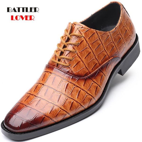 

dress shoes 2021 men formal office social designer men's crocodile genuine leather wedding luxury elegant male business, Black