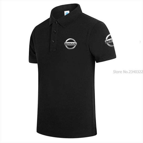 

solid color men polos fashion summer nissan shirt male female cotton slim fit, White;black