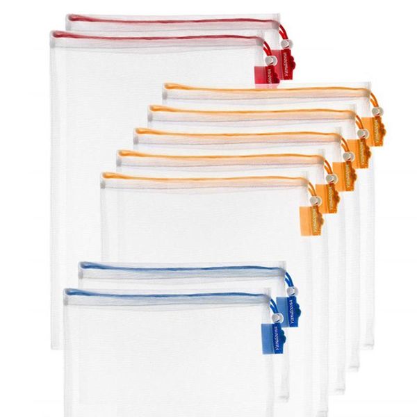 

pcs washable eco-friendly mesh product bags with toys, and grocery shopping storage