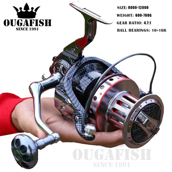 

fishing reel 8000-12000 metal10+1 ball bearings drag 15-25kg pesca carp spinning reels molinete peche accessories baitcasting