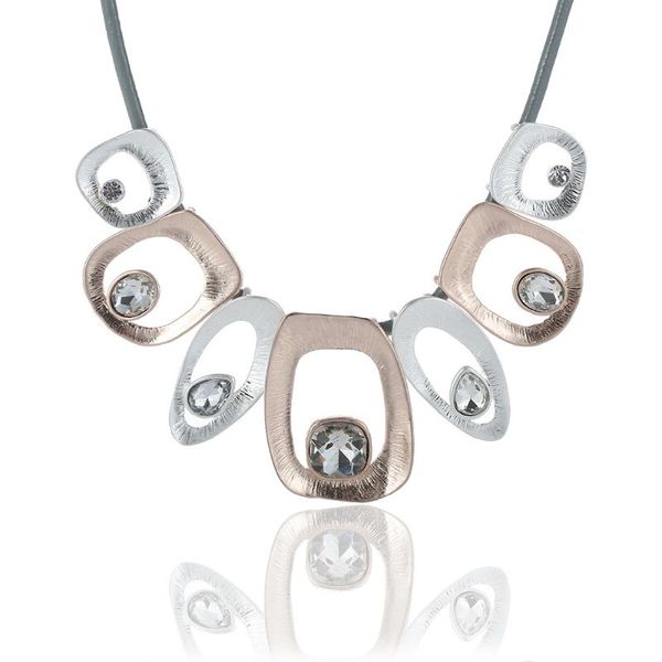 

chokers fashion jewelry irregular geometry crystal pendant necklace alloy punk accessory for women wedding party, Golden;silver