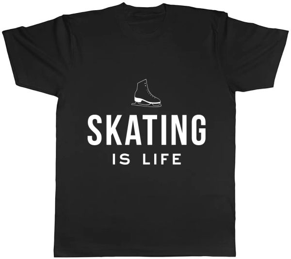 

ice skating is life mens womens ladies t-shirt tee, White;black
