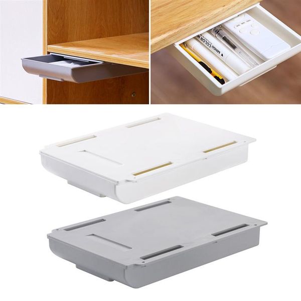 

storage drawers self stick pencil tray desk table drawer organizer box under stand self-adhesive under-drawer