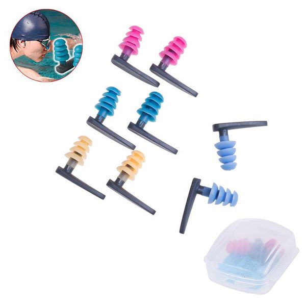 

pool & accessories 1pair children waterproof soft flexible swimming ear plug water protection earplugs w/ case sea summer gear tool