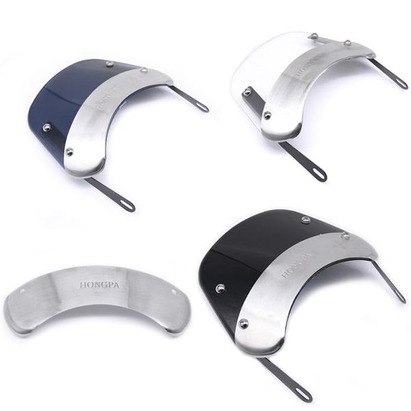 

motorcycle windshield universal front fits for 5-7 inch round headlights motorbike vintage wind deflectors modified windscreen