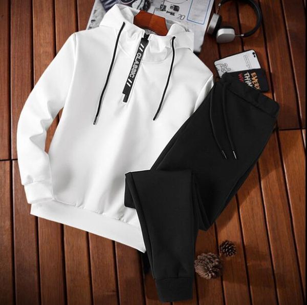 

men's tracksuits autumn sweater jacket joggers sweatpants printing suits sportwear, Gray