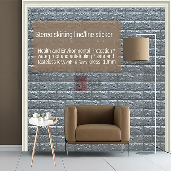 

wallpapers 3d peel and stick easy apply embossing pe foam self adhesive tile home decor wall sticker border molding trim corner line