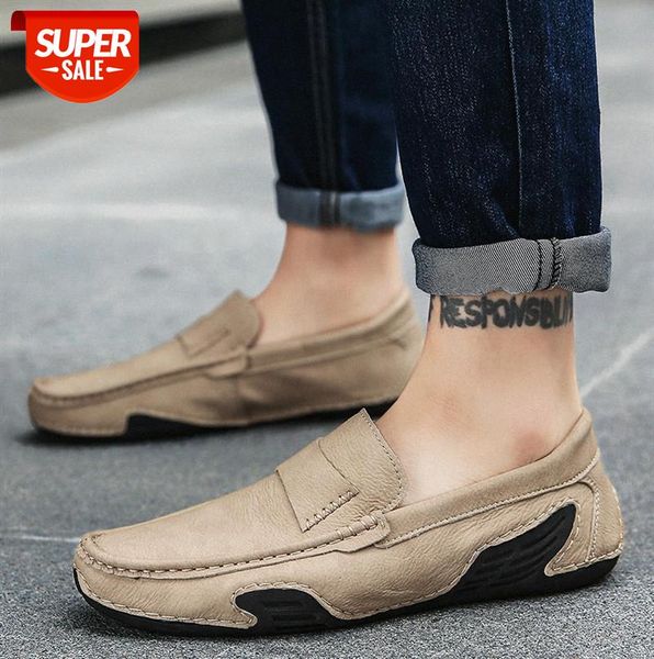 

men's cowhide peas shoes korean low-casual leather #zf4y