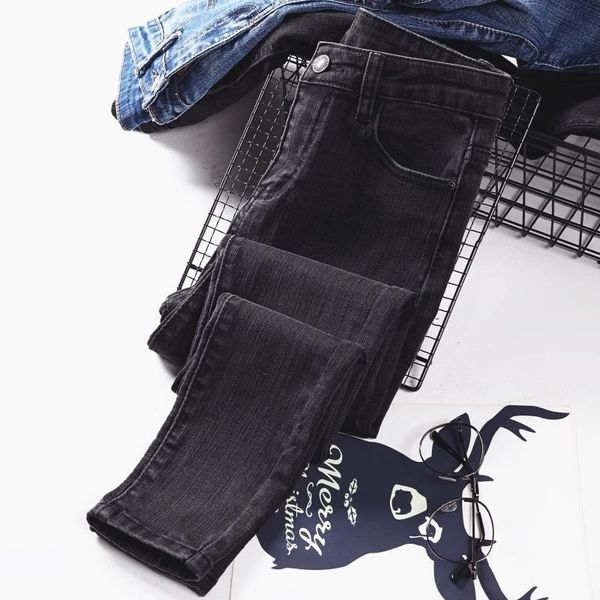 

women's jeans 2021 high waisted women autumn denim tight hip leggings elasticity slim pants fashionable trousers l108, Blue