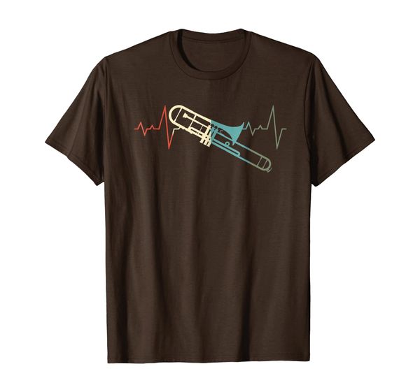 

vintage trombone heartbeat t-shirt player shirt gift, White;black