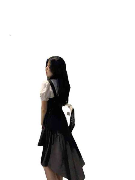 

2 to young 2-piece tie long drs small black women's waist summer, Black;gray