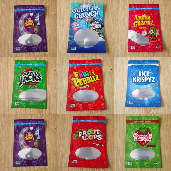 

500mg mylar bag packaging lucky charmz purple fruity pebblez orange a tize me cotton candy crunch jacks enjoy jllxev