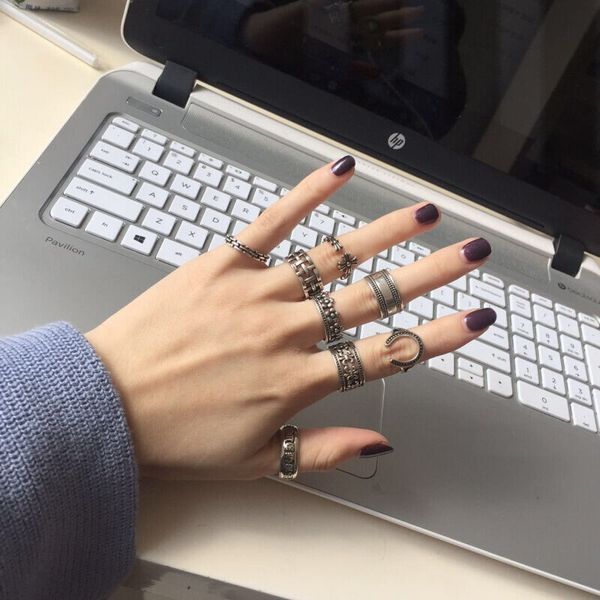 

luxury party favor chrome/hearts rings korean style 925 yintai silver ring mesh cross opening adjustable simple trendy index fi