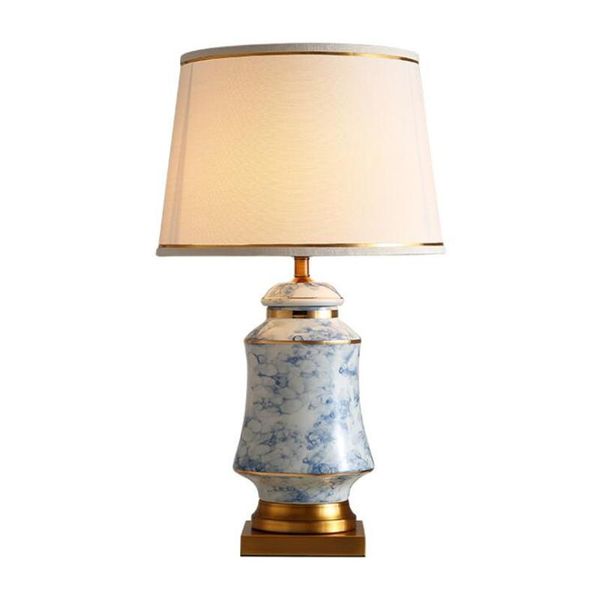 

table lamps modern luxurious porcelain dimmer large lamp foyer study bed room blue ceramic fashion desk decor light h 66cm d85