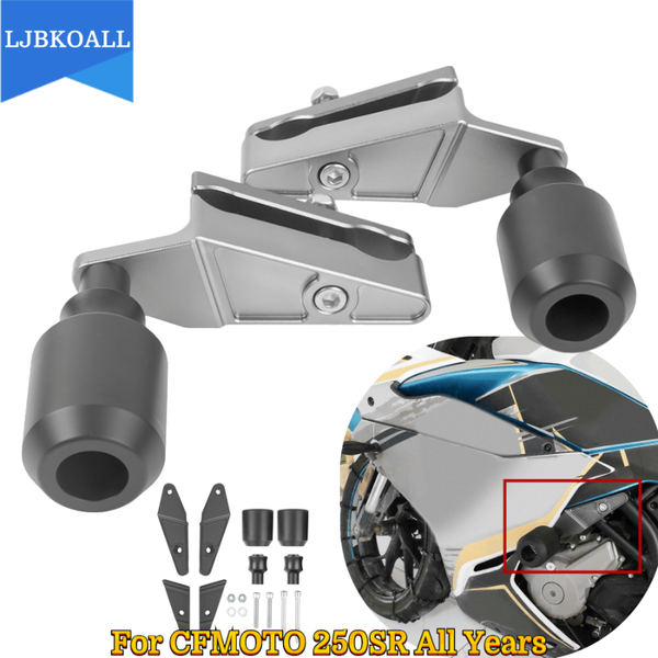

moto 250sr accessories motorcycle crash protector cnc engine cover frame sliders for cfmoto 250 sr all years 2021 atv parts