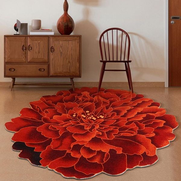 

carpets 3d pattern floral shaped classical handmade carpet in 70% wool + 30% nylon material ,big size decorative flower area rug