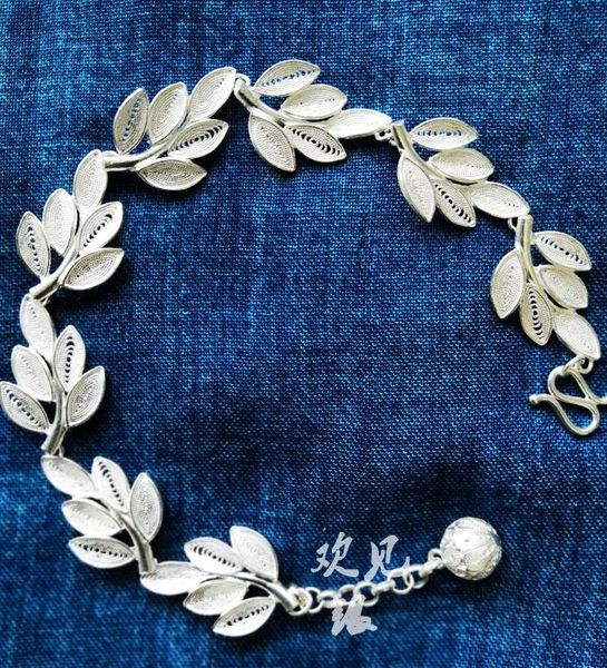 

cuff ethnic handmade silver bracelet for women s999 pure, White