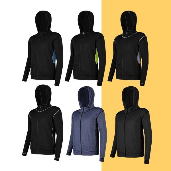

spring and summer casual men's sportswear quick-drying gym running lightweight hooded jacket training breathable yoga outfit