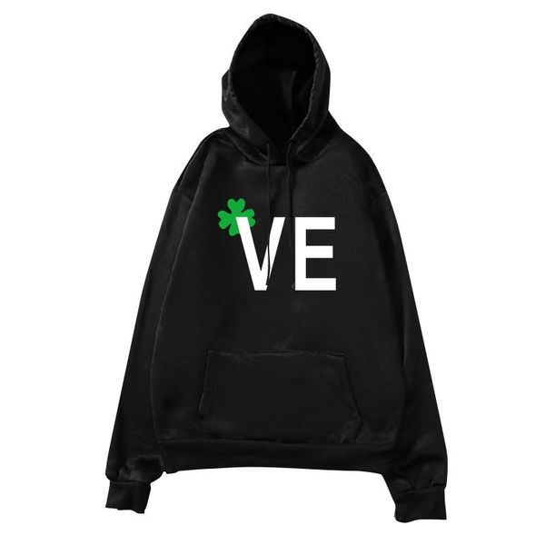 

sweatshirts for couples hooded casual long sleeves love printing shirts valentine's day sweatshirt fashion all-match women's hoo, Black