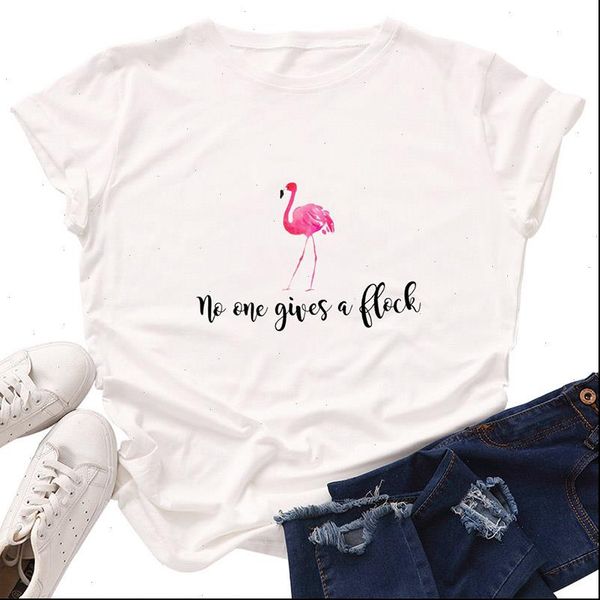 

women t shirts shirt cartoon flamingo graphic tshirt casual tees harajuku oversized funny female womens top, White