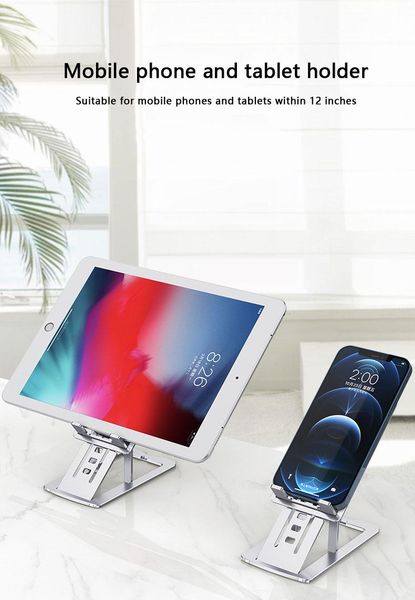 

cell phone mounts & holders aluminum alloy mobile stand ultra-thin foldable deskipad tablet
