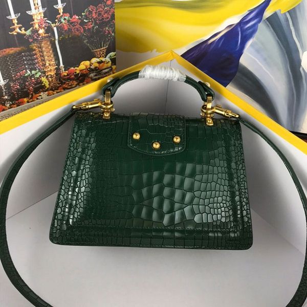 

2021 new 3 colors larger black women genuine real leather graceful handbags shoulder hand bags crocodile pattern