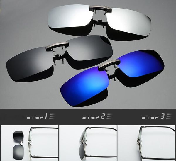 

fashion sunglasses frames detachable night vision lens driving metal polarized clip on glasses eyewear sun 2021, Black