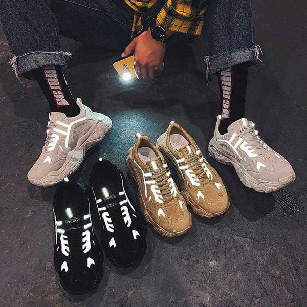 

sneakers men's 2021 loose korean ins trendy brand versatile mh breathable daddy sho