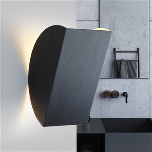 

wall lamp nordic geometric aluminum led design studio bedroom bedside sofa mounted bulbs knob switch gu10