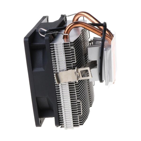 

cooler 2 copper heat pipes 3pin cpu cooling fan with 5 colors light for lga 1151/1155/1156/am2+/am3+/am4 090f fans & coolings