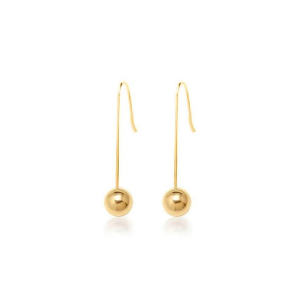 

hoop & huggie 2021 fashion gold plated geometric spherical round circle hook earrings for women globular long drop, Golden;silver