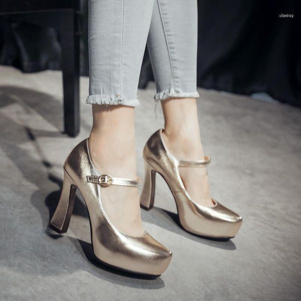 

dress shoes 2021 spring autumn casual high-heeled thick heels chaussures femme platform pumps black size 32 35 39 42 43 3711