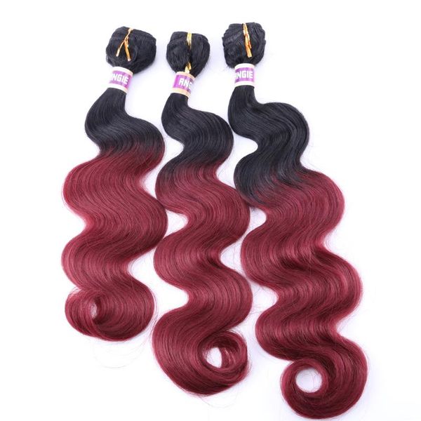 

human ponytails brazilian body wave hair bundles 100% high temperature synthetic extensions 1/3/4 for africa american women, Black