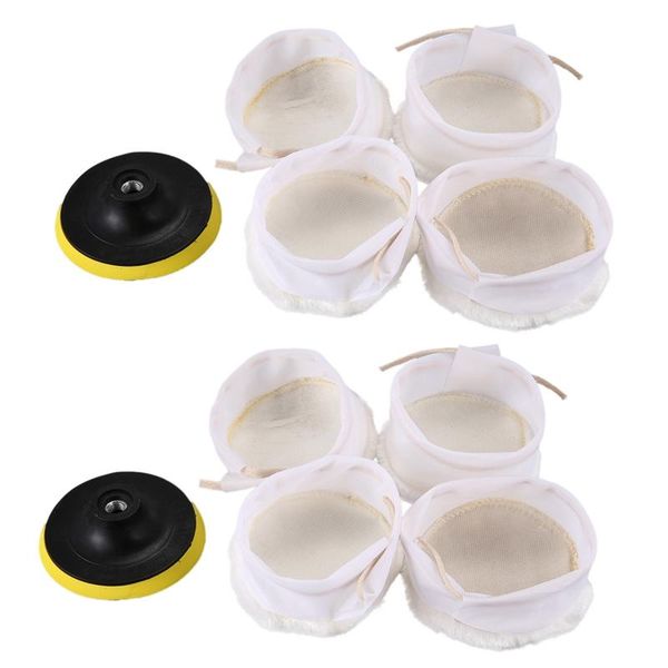 

car sponge 10pcs polisher/buffer kit soft wool bonnet pad white:4 inch