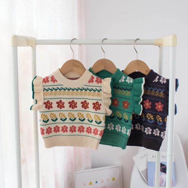 

waistcoat infant toddler sweater vest baby girls kids sleeveless knit woolen pullover undershirt coat for children autumn clothes, Camo