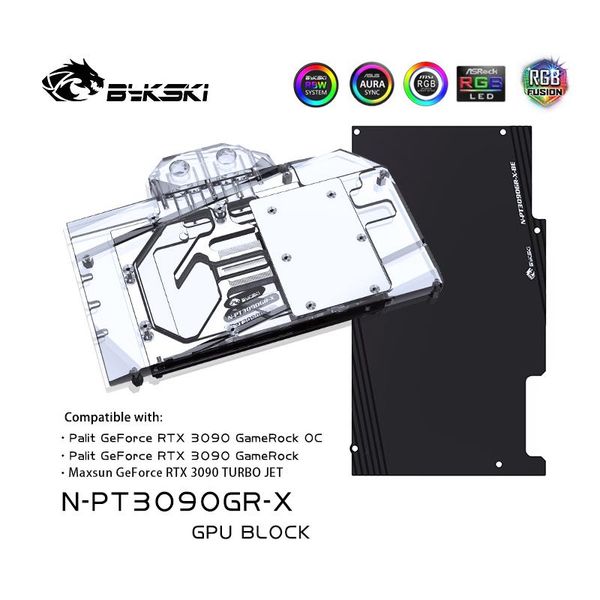 

fans & coolings bykski gpu water block for palit rtx 3090 gamerock oc / maxsun graphic card radiator,vga cooler heat sink,n-pt3090gr-x