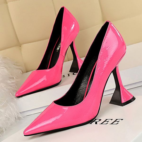 

dress shoes women 9.5cm fetish high heels pumps designer pu leather red black nightclub scarpins office lady bride prom shoe