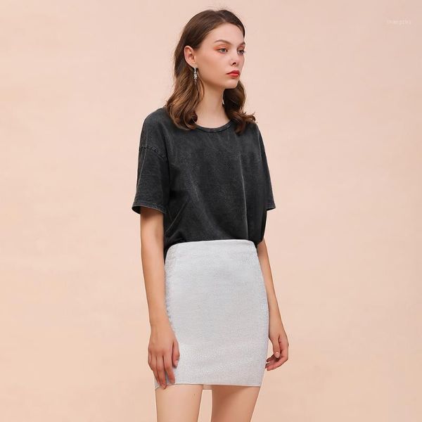 

skirts fashion silver mini women 2021 spring summer girls short skirt casual solid zipper high waist pencil bodycon hip, Black